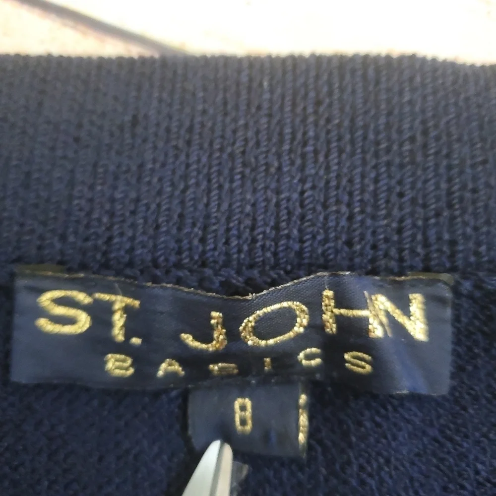 St John Basics Womens Size 8 Vintage Navy Blue Santana Knit Pencil Skirt #89